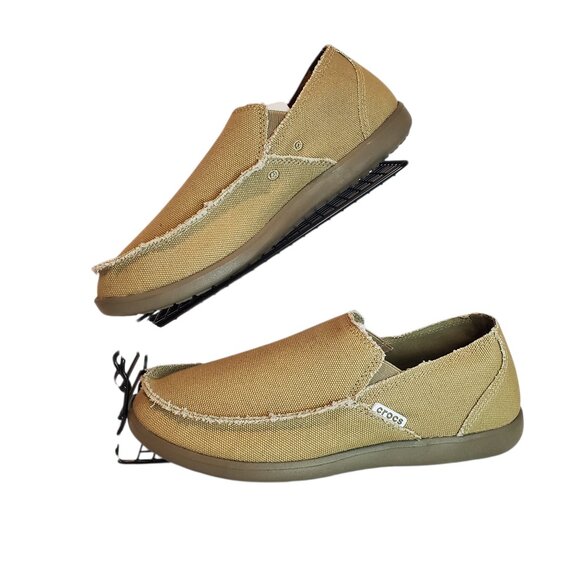NEW CROCS SZ 12 Men’s Santa Cruz Slip-On Shoes in Tan/Khaki - Picture 2 of 8